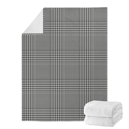 Black And White Glen Plaid Print Blanket