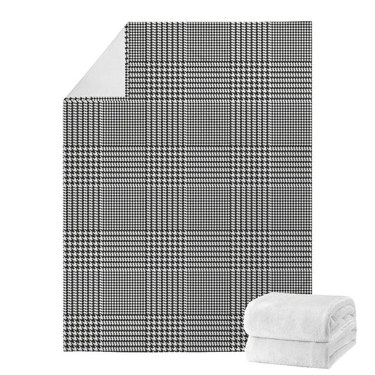 Black And White Glen Plaid Print Blanket