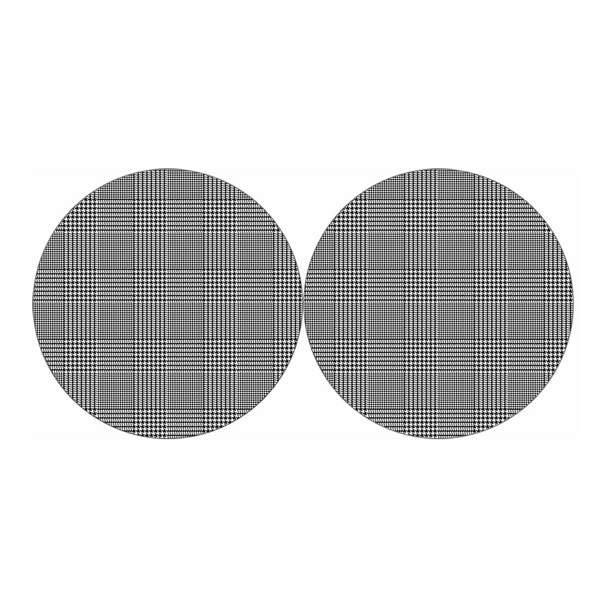Black And White Glen Plaid Print Car Coasters