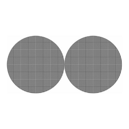 Black And White Glen Plaid Print Car Coasters