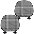 Black And White Glen Plaid Print Car Headrest Covers