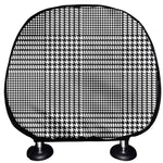 Black And White Glen Plaid Print Car Headrest Covers