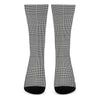 Black And White Glen Plaid Print Crew Socks