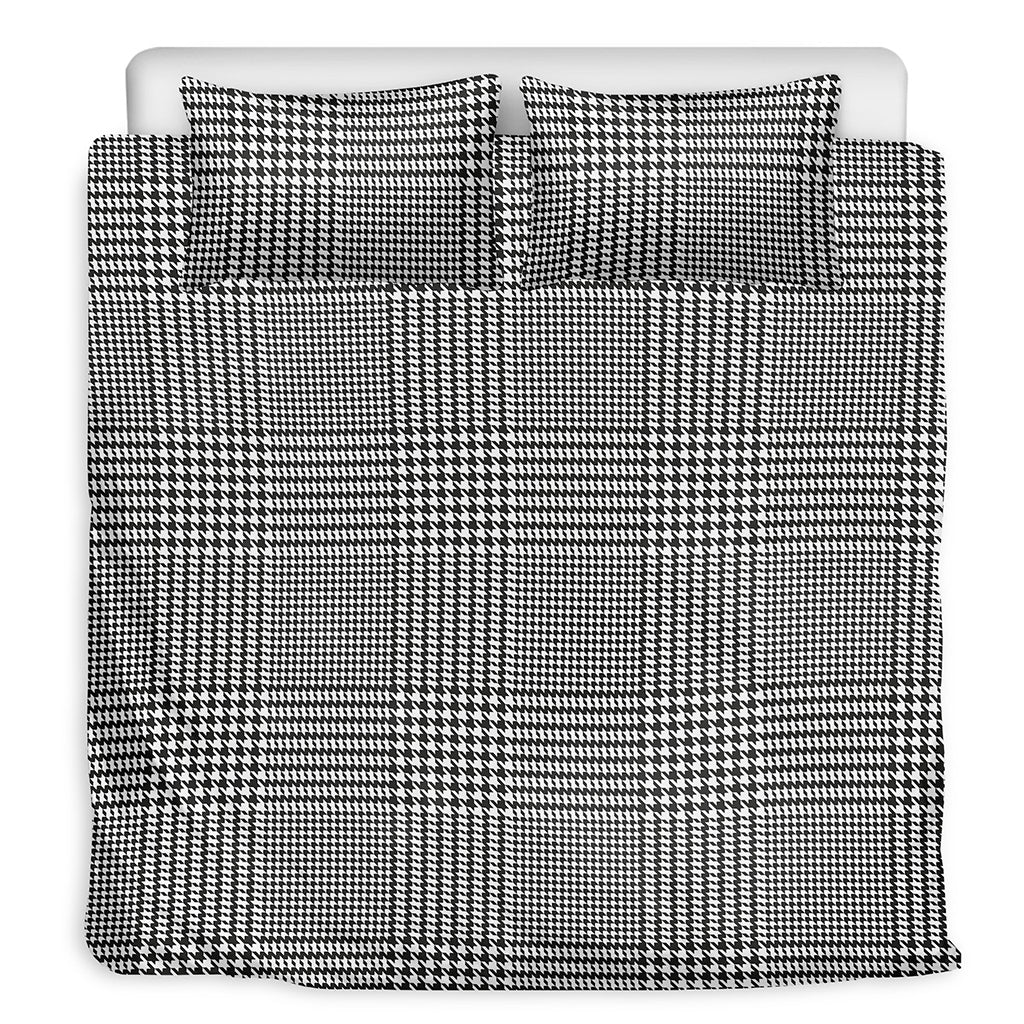 Black And White Glen Plaid Print Duvet Cover Bedding Set