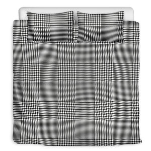 Black And White Glen Plaid Print Duvet Cover Bedding Set