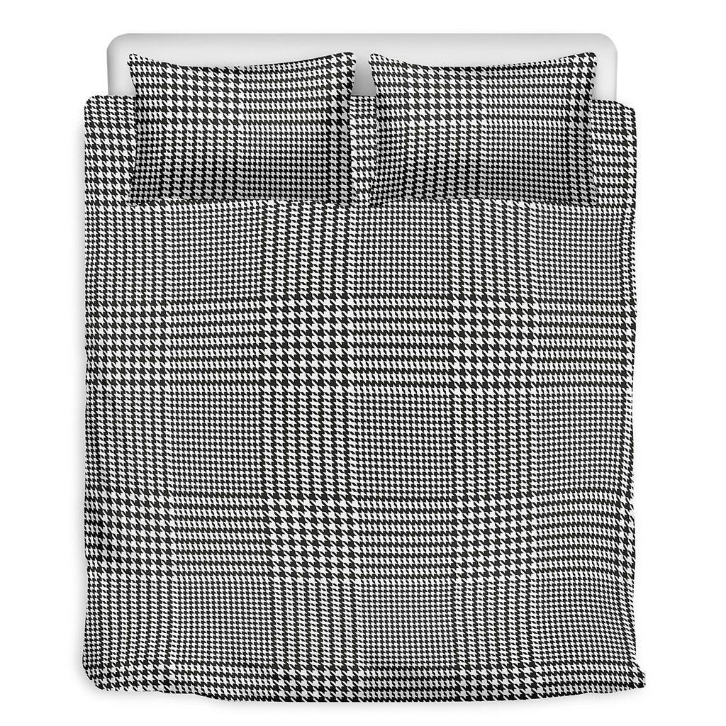 Black And White Glen Plaid Print Duvet Cover Bedding Set