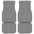 Black And White Glen Plaid Print Front and Back Car Floor Mats