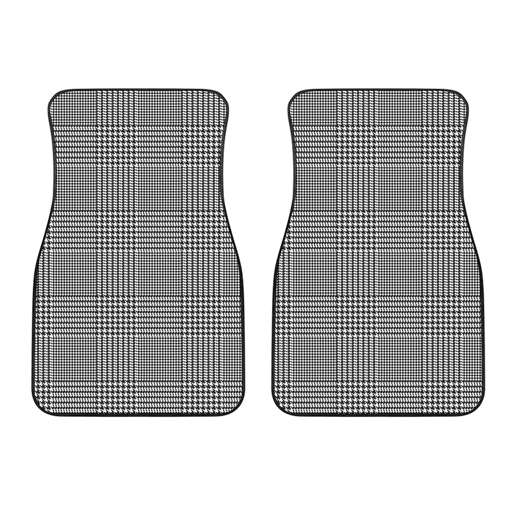 Black And White Glen Plaid Print Front Car Floor Mats