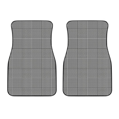 Black And White Glen Plaid Print Front Car Floor Mats