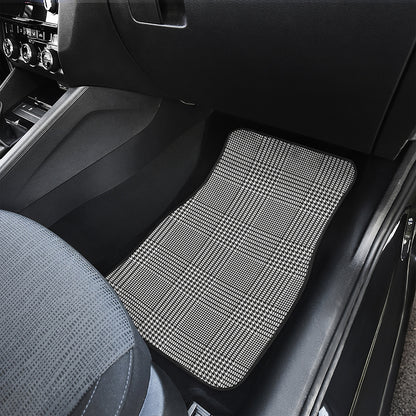 Black And White Glen Plaid Print Front Car Floor Mats