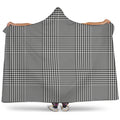 Black And White Glen Plaid Print Hooded Blanket