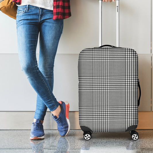 Black And White Glen Plaid Print Luggage Cover