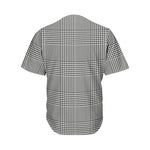 Black And White Glen Plaid Print Men's Baseball Jersey