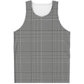 Black And White Glen Plaid Print Men's Tank Top