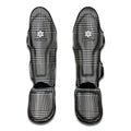 Black And White Glen Plaid Print Muay Thai Shin Guards