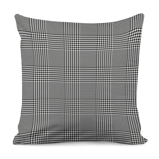 Black And White Glen Plaid Print Pillow Cover