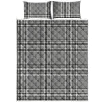 Black And White Glen Plaid Print Quilt Bed Set