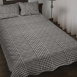 Black And White Glen Plaid Print Quilt Bed Set