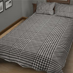 Black And White Glen Plaid Print Quilt Bed Set