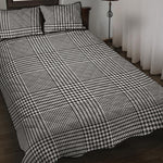 Black And White Glen Plaid Print Quilt Bed Set