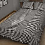 Black And White Glen Plaid Print Quilt Bed Set