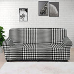 Black And White Glen Plaid Print Sofa Cover