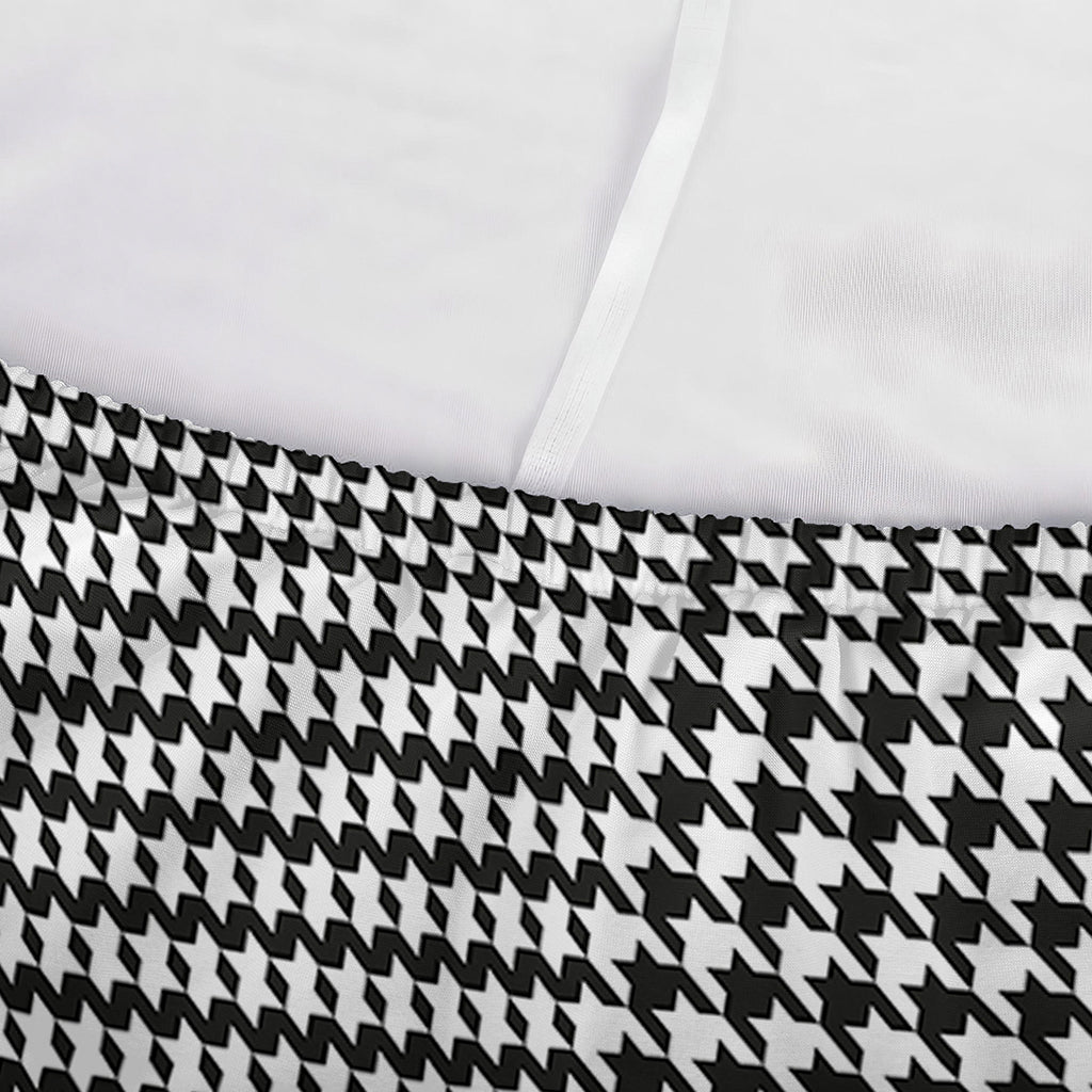 Black And White Glen Plaid Print Sofa Cover