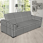 Black And White Glen Plaid Print Sofa Slipcover