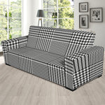 Black And White Glen Plaid Print Sofa Slipcover