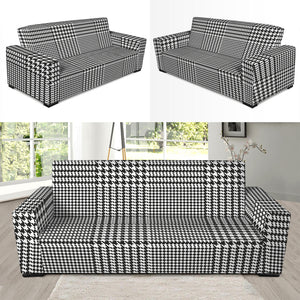 Black And White Glen Plaid Print Sofa Slipcover