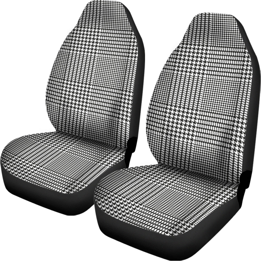 Black And White Glen Plaid Print Universal Fit Car Seat Covers