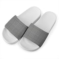Black And White Glen Plaid Print White Slide Sandals