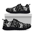 Black And White Gothic Wiccan Cat Print Black Running Shoes