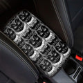 Black And White Gothic Wiccan Cat Print Car Center Console Cover
