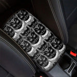 Black And White Gothic Wiccan Cat Print Car Center Console Cover