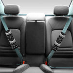 Black And White Gothic Wiccan Cat Print Car Seat Belt Covers