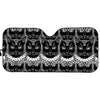 Black And White Gothic Wiccan Cat Print Car Sun Shade