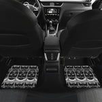 Black And White Gothic Wiccan Cat Print Front and Back Car Floor Mats