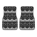 Black And White Gothic Wiccan Cat Print Front Car Floor Mats
