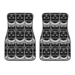 Black And White Gothic Wiccan Cat Print Front Car Floor Mats