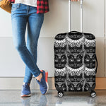 Black And White Gothic Wiccan Cat Print Luggage Cover