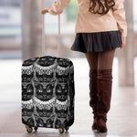 Black And White Gothic Wiccan Cat Print Luggage Cover