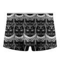 Black And White Gothic Wiccan Cat Print Men's Boxer Briefs