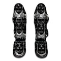 Black And White Gothic Wiccan Cat Print Muay Thai Shin Guards