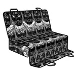 Black And White Gothic Wiccan Cat Print Pet Car Back Seat Cover