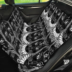 Black And White Gothic Wiccan Cat Print Pet Car Back Seat Cover