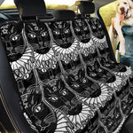 Black And White Gothic Wiccan Cat Print Pet Car Back Seat Cover