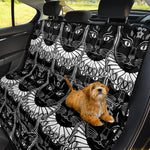 Black And White Gothic Wiccan Cat Print Pet Car Back Seat Cover