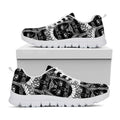 Black And White Gothic Wiccan Cat Print White Running Shoes