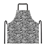 Black And White Graffiti Pattern Print Apron